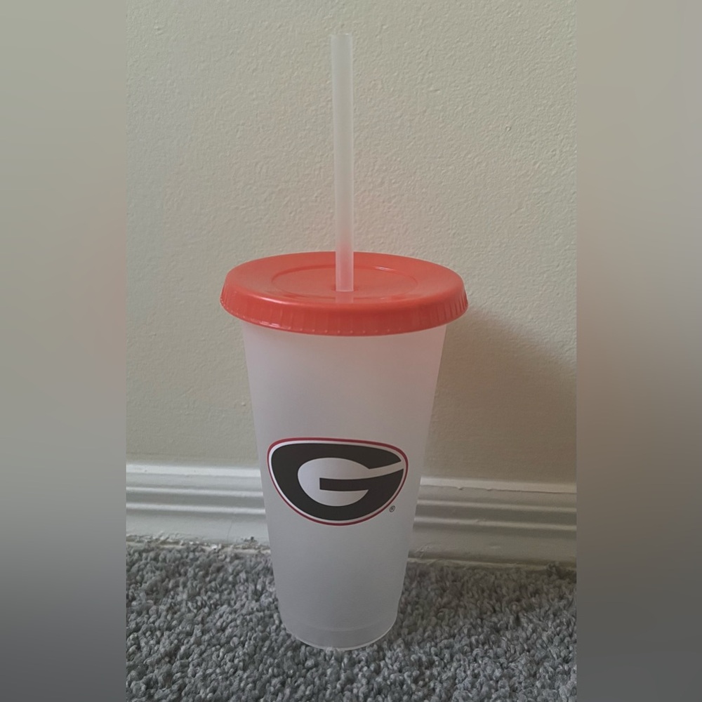 Starbucks University of Georgia UGA 2020 Reusable Cup and Straw Venti 24 oz